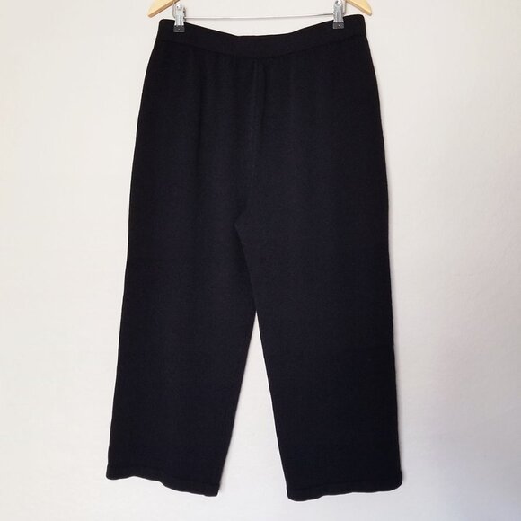 St. John Collection Santana Knit Pull On Pants Black Pleated Crop High Rise 16 - Picture 7 of 15